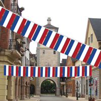 Drapeau à cordes personnalisé France 14x21cm, 20 fanions, guirlande de bannière en gros 650cm, décoration Fête de la Bastille, étanche pour extérieur