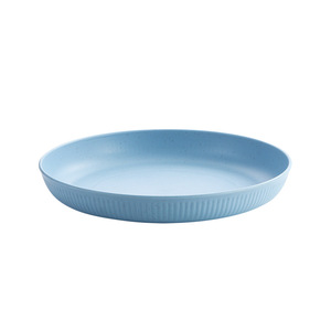 Wheat Straw Plates Round Solid Color <b>Plastic</b> PP Plates For Hotel Food Camping Household Use - Product Image 3