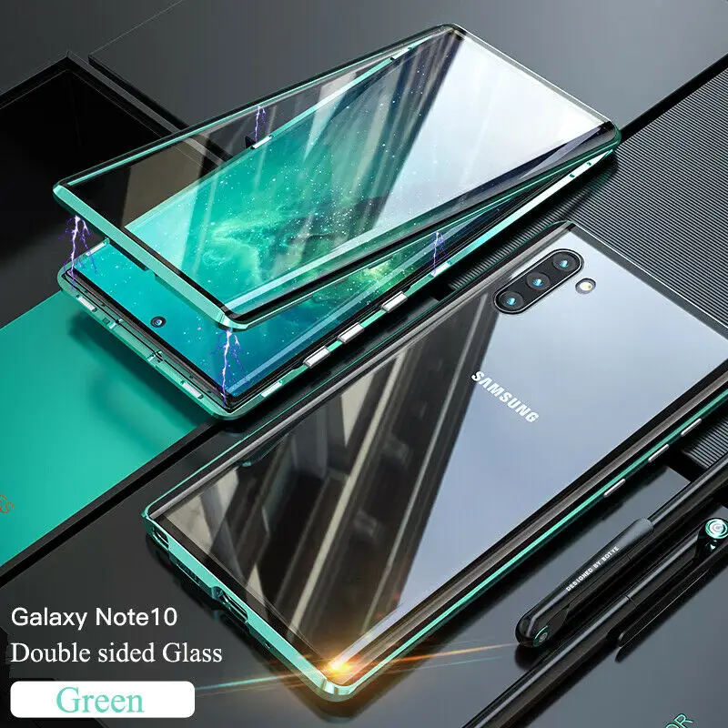 360 Magnetic Double Sides Glass Case Cover for Samsung Galaxy Note 10 Note 10 Plus