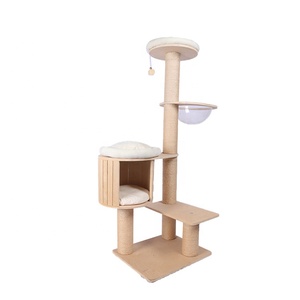 Long Large Faux Fur Climbing Gyms Banana Leaf <strong>Cat</strong> Tree <strong>Climber</strong> Modern - Product Image 4