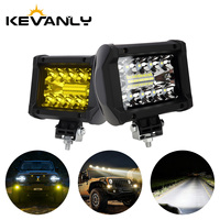 Nouveaux mini projecteurs de travail LED laser 4 pouces 4000lm blanc/jaune doré étanches 12V 60W pour véhicules, voitures, camions, tracteurs