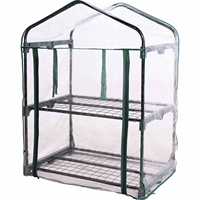 Serre de jardin moderne à 2 niveaux avec structure métallique portable et porte zippée pour la culture hydroponique en arrière-cour et à domicile, facilement assemblable