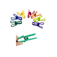10 pièces/sac pinces à linge colorées pinces à copeaux en acier enduit de PVC pince à linge en acier inoxydable coupe-vent