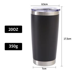 Термокружки-тамблеры 20 унций с порошковым покрытием, настраиваемые, с двойными стенками, из нержавеющей стали, для кофе и воды, оптом, без индивидуального дизайна - Product Image 5