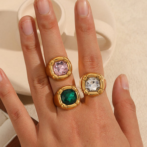 แหวนแฟชั่นผู้หญิงทรงเรขาคณิตประดับเพชรซิร์คอนทรงรี ของขวัญเครื่องประดับ แหล่งผลิตอี้หวู่ รุ่น TR4371 - Product Image 3