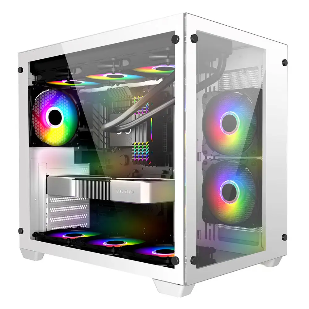 Mini ITX ATX bianco host cabinet pc gaming computer case torri