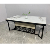 Table basse en dalle de quartz moderne et minimaliste pour bureau et salon - Meuble de salon durable et facile à nettoyer