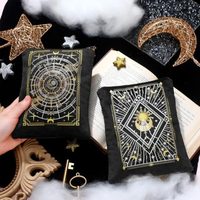 Pochette en velours zippée personnalisée, imprimée et brodée, pour cartes de tarot / livres bibliques