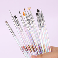 Lot de 12 pinceaux de nail art électroplaqués effet aurore, style japonais, pour gel UV et acrylique, stylo de peinture – Vente en gros personnalisée
