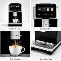Machine à café commerciale entièrement automatique en acier inoxydable, du grain à la tasse, pour petit café ou bistro