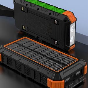 Batterie externe solaire haute capacité 36000 mAh avec fonction de charge rapide sans fil et manivelle pour le camping en extérieur - Product Image 2