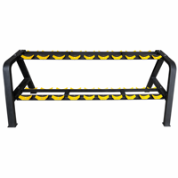 Support de rangement pour haltères en gros, 2 niveaux, 10 paires, en forme de A, jaune, anti-rayures, pour salle de sport commerciale et usage domestique