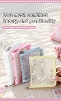 Lot de 10 classeurs à fermeture éclair en PVC avec nœuds en dentelle pour feuilles mobiles / Classeur à 6 anneaux avec bandes florales