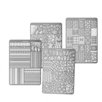 Nouvelle plaque de stamping en métal pour nail art, motif dentelle ajourée style français, plaque de transfert de gel, modèle à imprimé écossais