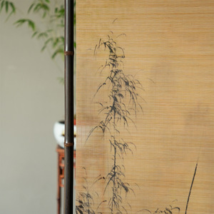 Classical Purple Bamboo Crane Design Folding Screen For Tea <b>Rooms</b> And Entryways Foldable <b>Room</b> <b>Divider</b> - Product Image 3