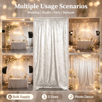 Rideaux de fond professionnels de luxe en tissu à sequins dorés avec paillettes pour décoration de mariage, douche nuptiale et bal de promo
