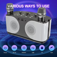 Owl pour Ensemble Microphone sans Fil Haut-Parleur KTV Audio Haute Résolution Batterie Rechargeable Portable Écologique pour Utilisation Extérieure et Domestique