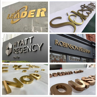 Letrero de Pared con Logotipo Empresarial 3D Personalizado en Metal, Letras de Acero Inoxidable Dorado y PVC, IP65 Impermeable, Decoración Publicitaria para Centros Comerciales
