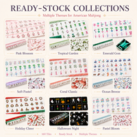 Trick or Treat - Fichas de Mahjong Americanas de 4 Capas Color Naranja, Diseño de Halloween con Fantasmas, Ataúdes, Calabazas y Brujas, Proveedor Mayorista OEM Personalizado