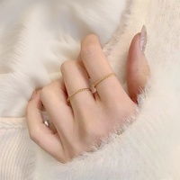 Bague torsadée ultra-fine en tungstène plaqué or 18 carats, style luxe léger, pour femme, inaltérable, pour couple
