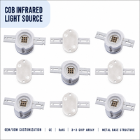 Source de lumière LED COB multi-longueurs d'onde 620nm 660nm 830nm 50W 100W 2x1000mA + 700mA 22-26V sur substrat en cuivre pour modules d'éclairage