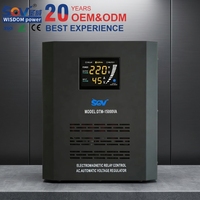 Régulateur de tension CA 15 kVA, stabilisateur 220 V, large plage d'entrée 45-280 V, AVR automatique, protection contre les retards, type relais, conditionneur de puissance
