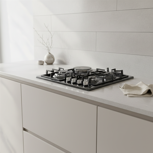 Table de cuisson en acier inoxydable à quatre brûleurs, <span class=keywords><strong>gaz</strong></span> naturel et GPL, alimentation par batterie, allumage électronique, installation encastrée pour usage hôtelier - Product Image 5