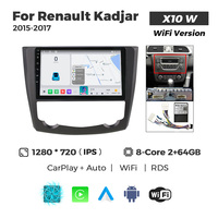 MEKEDE X10 X20 X30 X40 UIS7865 8+128G QLED AKM DSP CarPlay sans fil Android Auto pour Renault Kadjar 2015-2017