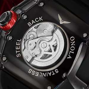 ONOLA 3854 Fashion Luxury Men's <b>Watch</b> Hollow Out Rudder Flywheel Fully Automatic <b>Mechanical</b> Waterproof Silicone <b>Watches</b> Clock - Product Image 5