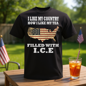 Me gusta mi país como me gusta mi té lleno de hielo - Camiseta - Product Image 3