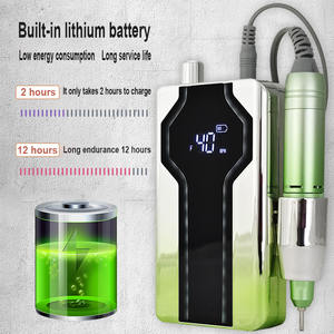 Перезаряжаемая Электрическая аккумуляторная машинка для полировки ногтей с низкой вибрацией, акриловая машина 40000 об/мин, штепсельная Вилка для маникюра - Product Image 4