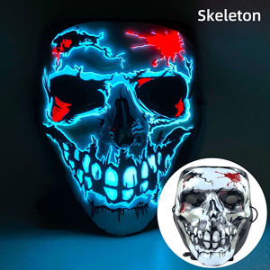 หน้ากากเรืองแสงแบบสามมิติงานปาร์ตี้ฮาโลวีนปาร์ตี้เต้นรำหน้ากากกะโหลกศีรษะเรืองแสงแบบปรับแต่ง3D - Product Image 3