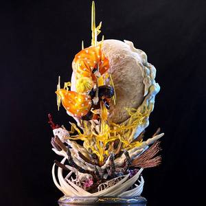 HESPER 51CM Grande Figurine Lumineuse Manga <span class=keywords><strong>Demon</strong></span> <span class=keywords><strong>Slayer</strong></span> Agatsuma Zenitsu PVC Anime Figura Cadeau Jouets pour Adultes - Product Image 1