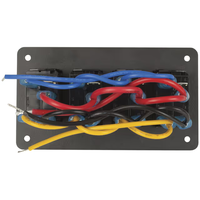 Panel Saklar Rocker Biru 4 Arah dengan Lampu LED Biru, Panel Aluminium, Sudah Terhubung Kabel, Ideal untuk Kapal Laut, Motorhome, dan Kapal Pesiar