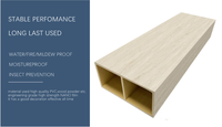 Melinco Decoración Interior Madera Grano WPC Tubo Cuadrado Columna, Partición Pared y Techo Tubos de Madera para Diseño del Hogar