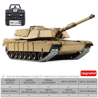 Heng Long 7.0 Versiyon 3918-1 Pro 1/16 Ölçekli 2.4G U.S. M1A2 ABRAMS RC Savaş Tankı Askeri Metal Paletli Sesli Dumanlı Oyuncak