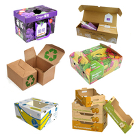 Embalaje de cartón corrugado de color para el hogar o negocio, caja de papel de fruta móvil de envío fuerte personalizado