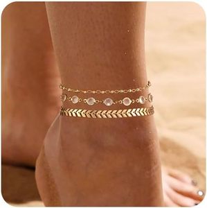 व्यक्तित्व फैशन सोने के टखने के कंगन रंगीन जिरकॉन स्तरित टखने वाली महिलाओं के लिए सोने के बीड पेटेलेंट - Product Image 6