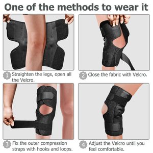 Penyangga Lutut Berengsel HKJD dengan Tali yang Dapat Disesuaikan, Imobilisasi Patela Kelas Medis, Perlindungan Komprehensif untuk Arthritis dan Meniskus - Product Image 6