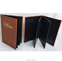 Cubierta de menú de carpeta de restaurante de madera soporte nuevo original
