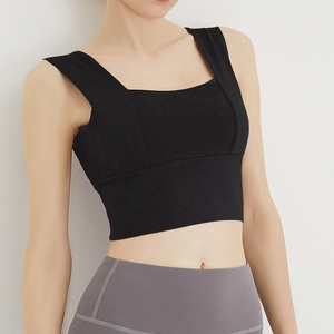 Ropa interior deportiva elástica de verano <span class=keywords><strong>para</strong></span> mujer, chaleco de yoga a prueba de golpes <span class=keywords><strong>para</strong></span> correr, sujetador deportivo Asana de fitness moderado, transpirable, con tirantes anchos - Product Image 6