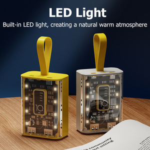 Batterie externe transparente avec câbles intégrés, double sortie USB/Type-C, lumière LED, sangle, batterie <span class=keywords><strong>Li</strong></span>-Polymère 9000 mAh, boîtier ABS - Product Image 3