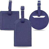 Étiquette de bagage en cuir PU à motifs variés, personnalisable avec logo, pour valise, sac à main, sac de voyage, avec sangle à boucle réglable