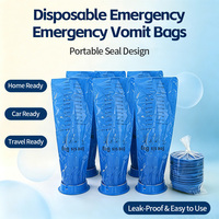 Sacs à vomir jetables, sacs en plastique bleus, étanches, pour le mal des transports, les voyages en voiture, l'hôpital, la maison, les urgences