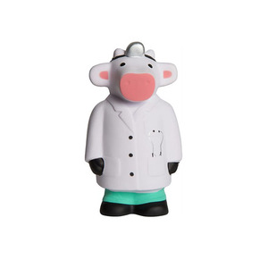 Custom Logo Cow Soft Squeezable Doctor Stress Relief <b>Toys</b> for Business Promotion - Product Image 1