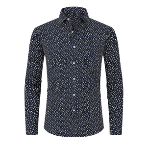 Chemise <span class=keywords><strong>pour</strong></span> <span class=keywords><strong>homme</strong></span> à imprimé floral, nouvelle collection, col rabattu élastique, anti-rides, manches longues, coupe ample - Product Image 1