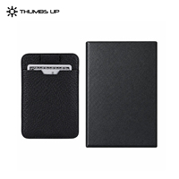 Cartera Delgada de Cuero PU con Bloqueo RFID Personalizada THUMBS-UP para Hombre, con Ranura para Tarjetas de Crédito, Sin Cierre