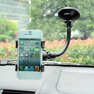 Soporte para Teléfono de Coche, Plástico Flexible con Cuello de Cisne, Doble Clip, Montaje con Ventosa para Parabrisas, para Navegación - Product Image 2