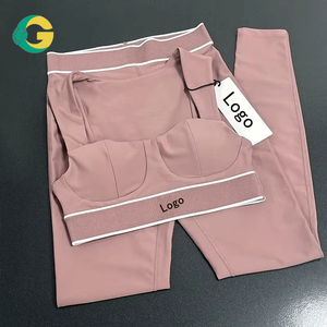 Conjunto de Yoga para Mujer, Suave como la Mantequilla, con Tirantes Ajustables, Sujetador Deportivo Heart Throb, Chaleco para Correr, Danza, <span class=keywords><strong>Pilates</strong></span>, Conjunto de 2 Piezas, Resistente a Sentadillas, Logotipo Personalizado, Fábrica OEM - Product Image 1