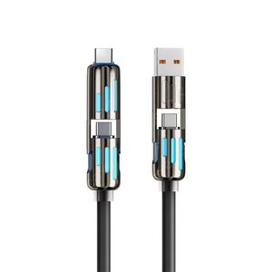 Cable de Carga Rápida Multifunción 4 en 1 de 240W al por Mayor con Luz LED y Cable USB Tipo C Múltiple - Product Image 5